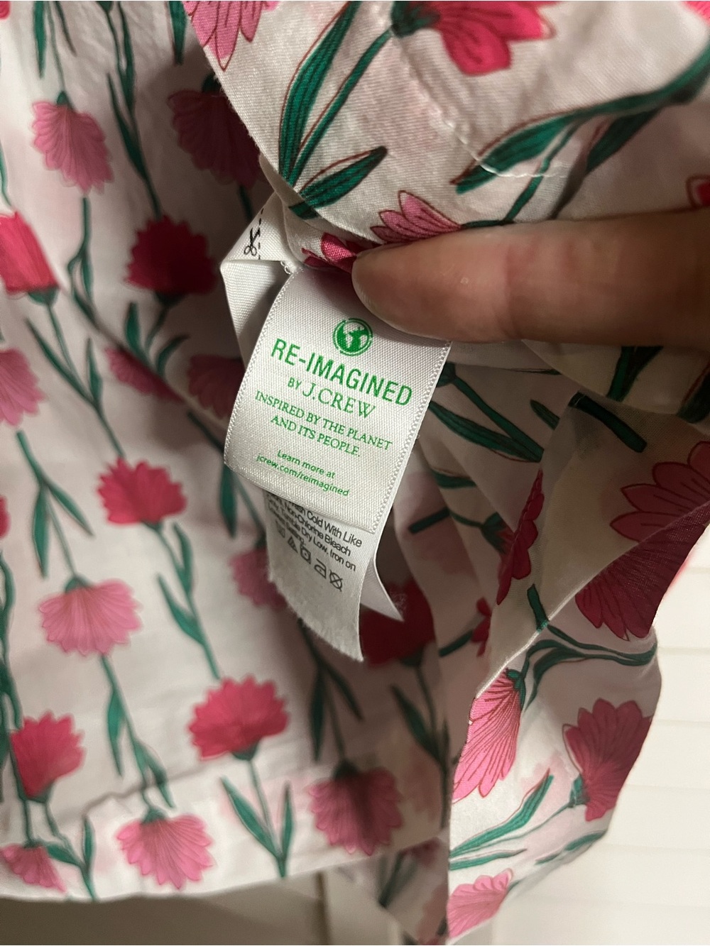 J. Crew White Blouse with Pink Floral Print - Picture 5 of 8